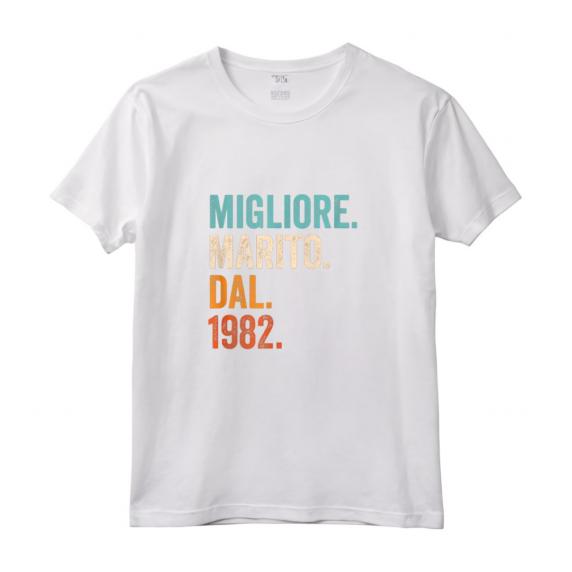 Migliore Marito Dal 1982 | Anni 42 Anniversario Matrimonio Maglietta - Regalo Vintage per Marito - Idea Originale per Anniversario
