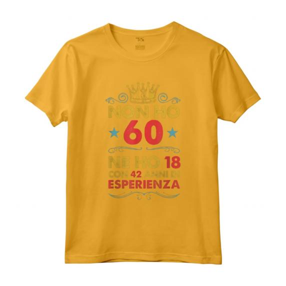 Anni 60 Compleanno Donna Uomo Divertente Regalo Vintage Maglietta - Non ho 60 ne ho 18 con 42 anni di esperienza - Ideale per Mamma, Papà, Zia, Zio, Sorella e Fratello