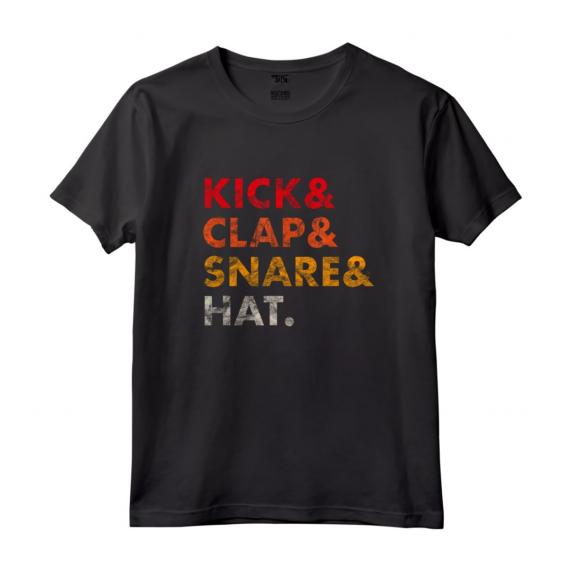 Kick Clap Snare Hat - Vintage Analog Drum Synth Producer Nerd Maglietta - Regalo per Amanti dell'Analogico e della Tecnologia Musicale