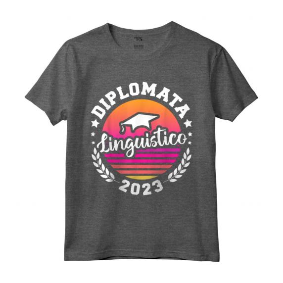 Diplomata Liceo Linguistico Maturità Festa di Diploma 2023 - Maglietta con Frase e Tramonto Vintage per Studentessa Neodiplomata
