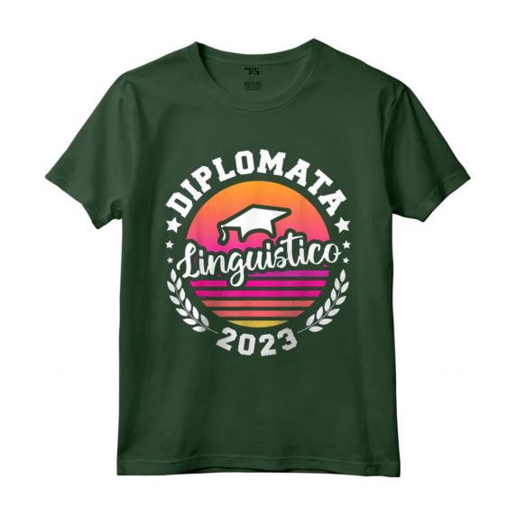 Diplomata Liceo Linguistico Maturità Festa di Diploma 2023 - Maglietta con Frase e Tramonto Vintage per Studentessa Neodiplomata