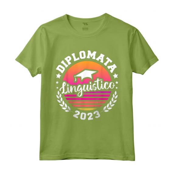 Diplomata Liceo Linguistico Maturità Festa di Diploma 2023 - Maglietta con Frase e Tramonto Vintage per Studentessa Neodiplomata