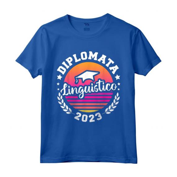 Diplomata Liceo Linguistico Maturità Festa di Diploma 2023 - Maglietta con Frase e Tramonto Vintage per Studentessa Neodiplomata