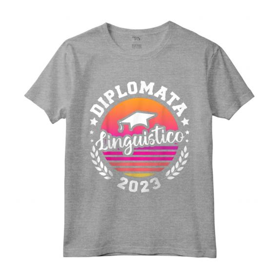Diplomata Liceo Linguistico Maturità Festa di Diploma 2023 - Maglietta con Frase e Tramonto Vintage per Studentessa Neodiplomata