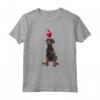 Maglietta con Cuore Dobermann - Maglietta per Amanti dei Cani - Ideale per Genitori di Cani - Stile Divertente e Colorato