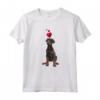 Maglietta con Cuore Dobermann - Maglietta per Amanti dei Cani - Ideale per Genitori di Cani - Stile Divertente e Colorato