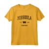Missoula Montana MT - Stampa Sportiva Vintage Nero Maglietta - Souvenir Viaggio Città Natale