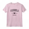 Missoula Montana MT - Stampa Sportiva Vintage Nero Maglietta - Souvenir Viaggio Città Natale