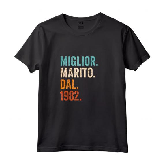 Miglior Marito Dal 1982 - Maglietta Anni 42 Anniversario Matrimonio Vintage Retro - Idea Regalo Sposato dal 1982