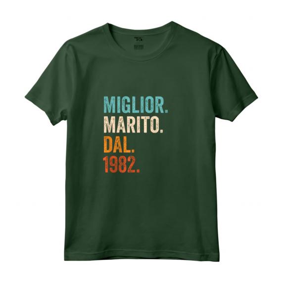 Miglior Marito Dal 1982 - Maglietta Anni 42 Anniversario Matrimonio Vintage Retro - Idea Regalo Sposato dal 1982