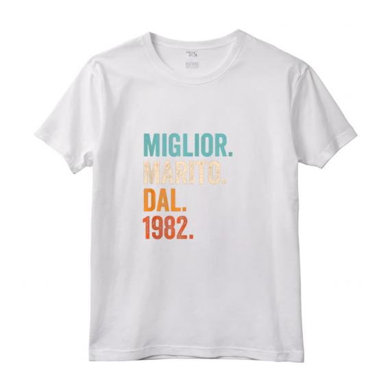 Miglior Marito Dal 1982 - Maglietta Anni 42 Anniversario Matrimonio Vintage Retro - Idea Regalo Sposato dal 1982