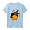 Halloween Carino Gatto Nero Strega Cappello Zucca Maglietta - Costume Mamma Gatto Unico per la Festa di Halloween - Ideale per Trick-or-Treat