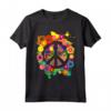 Segno di Pace Luminoso Fiore Colorato Anni '60 Anni '70 Maglietta - Stile Hippie Retrò Vintage - Ideale per Appassionati della Pace e dell'Amore