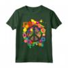 Segno di Pace Luminoso Fiore Colorato Anni '60 Anni '70 Maglietta - Stile Hippie Retrò Vintage - Ideale per Appassionati della Pace e dell'Amore