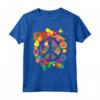 Segno di Pace Luminoso Fiore Colorato Anni '60 Anni '70 Maglietta - Stile Hippie Retrò Vintage - Ideale per Appassionati della Pace e dell'Amore