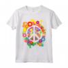 Segno di Pace Luminoso Fiore Colorato Anni '60 Anni '70 Maglietta - Stile Hippie Retrò Vintage - Ideale per Appassionati della Pace e dell'Amore