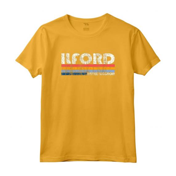 Retro Vintage 70s 80s Style Ilford, Regno Unito Maglietta - Design retrò con Font Colorato e Stile Classico Vintage