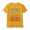 Hello My Italian name is Jacopo - Ragazzo Italiano Retro Compleanno Nametag Padre Maglietta - Design Vintage Anni '70 per Compleanni e Ricorrenze Speciali