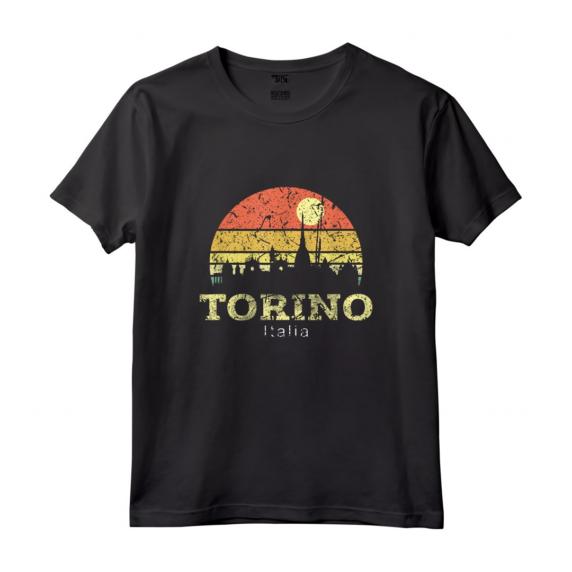 Camicia Vintage Skyline Torino - Maglietta Souvenir della Città di Torino - Ideale come Regalo o Souvenir