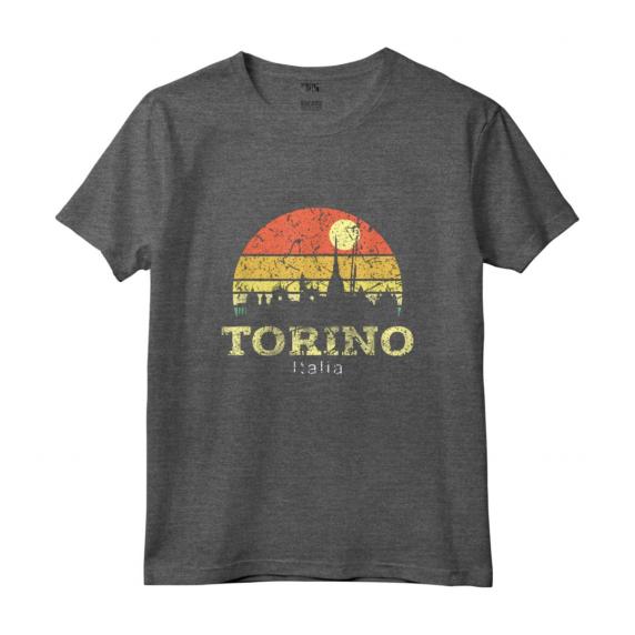 Camicia Vintage Skyline Torino - Maglietta Souvenir della Città di Torino - Ideale come Regalo o Souvenir