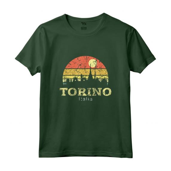 Camicia Vintage Skyline Torino - Maglietta Souvenir della Città di Torino - Ideale come Regalo o Souvenir