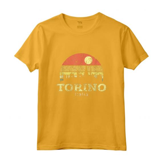 Camicia Vintage Skyline Torino - Maglietta Souvenir della Città di Torino - Ideale come Regalo o Souvenir