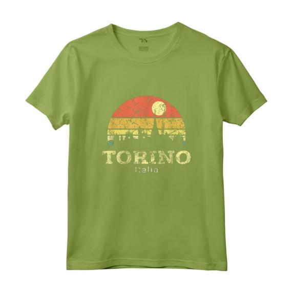 Camicia Vintage Skyline Torino - Maglietta Souvenir della Città di Torino - Ideale come Regalo o Souvenir