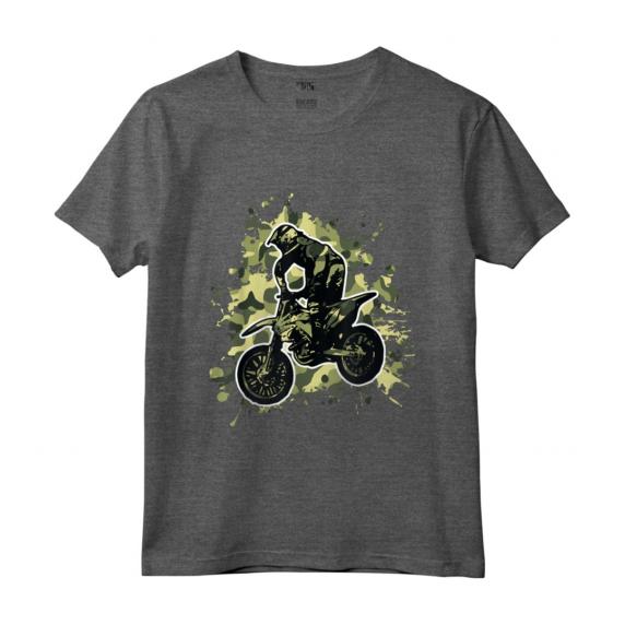 Motocross Dirt Bike Camo Camouflage Motociclista Regalo Maglietta - Ride with Passion - Ideale per Compleanno o Natale