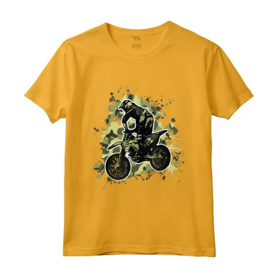 Motocross Dirt Bike Camo Camouflage Motociclista Regalo Maglietta - Ride with Passion - Ideale per Compleanno o Natale