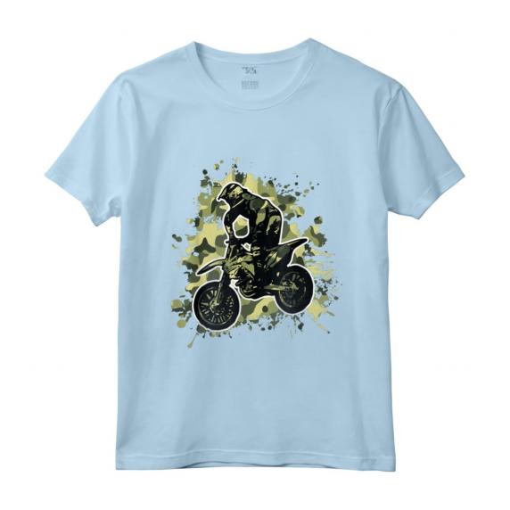 Motocross Dirt Bike Camo Camouflage Motociclista Regalo Maglietta - Ride with Passion - Ideale per Compleanno o Natale