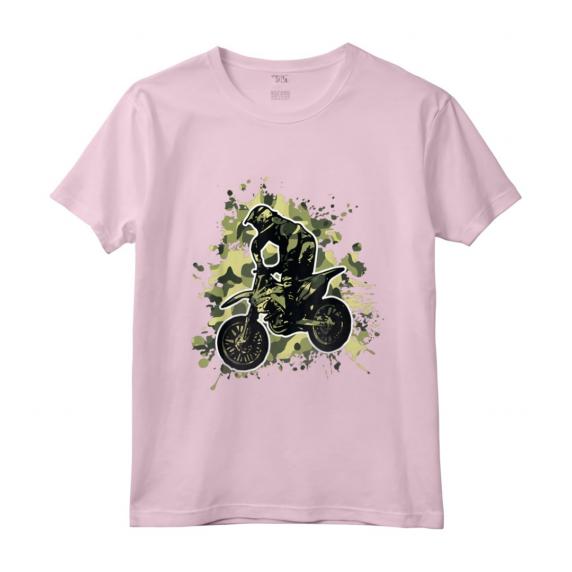 Motocross Dirt Bike Camo Camouflage Motociclista Regalo Maglietta - Ride with Passion - Ideale per Compleanno o Natale