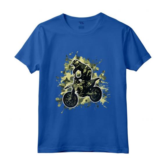 Motocross Dirt Bike Camo Camouflage Motociclista Regalo Maglietta - Ride with Passion - Ideale per Compleanno o Natale