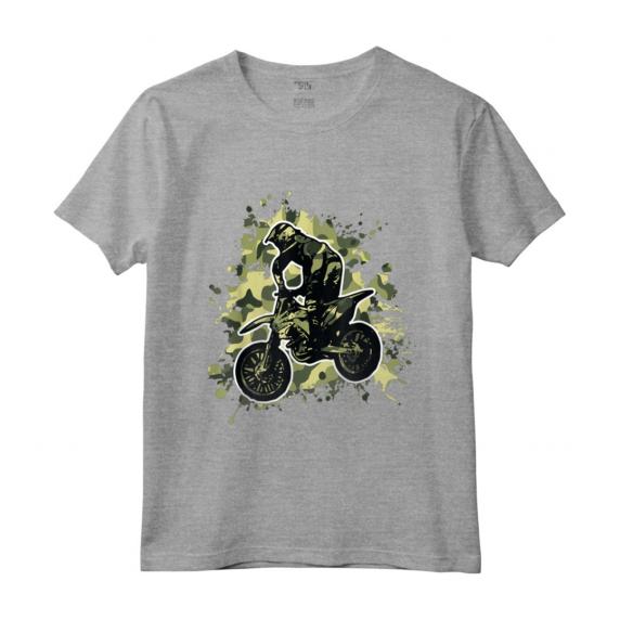 Motocross Dirt Bike Camo Camouflage Motociclista Regalo Maglietta - Ride with Passion - Ideale per Compleanno o Natale