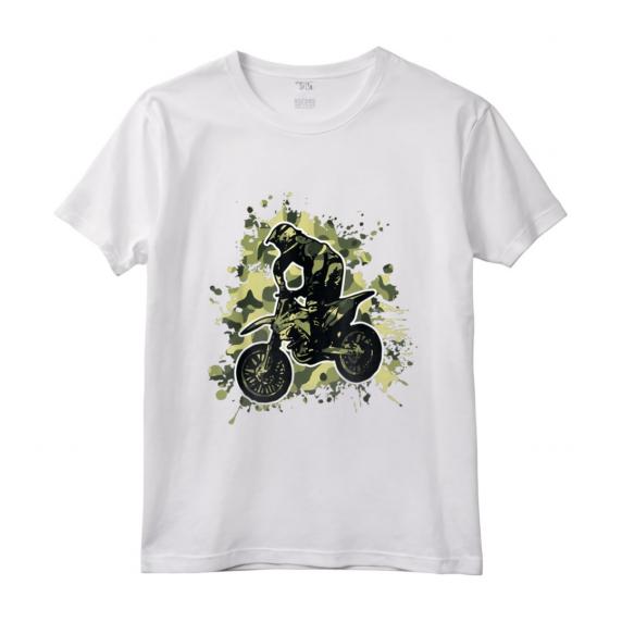 Motocross Dirt Bike Camo Camouflage Motociclista Regalo Maglietta - Ride with Passion - Ideale per Compleanno o Natale