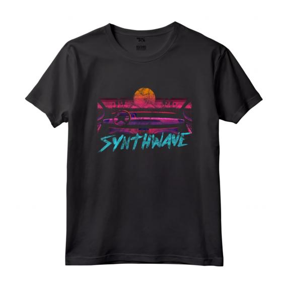 HapTiger Run 80s Maglietta - Design Vintage Synthwave Retrowave - Ideale Regalo di Natale o Compleanno