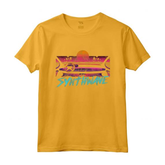 HapTiger Run 80s Maglietta - Design Vintage Synthwave Retrowave - Ideale Regalo di Natale o Compleanno