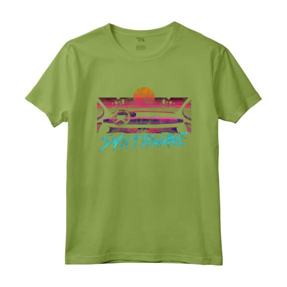 HapTiger Run 80s Maglietta - Design Vintage Synthwave Retrowave - Ideale Regalo di Natale o Compleanno