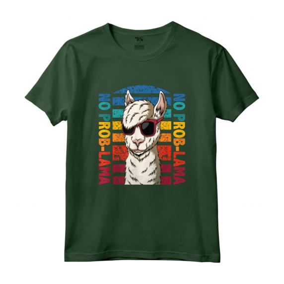 No Probllama - Lama con Occhiali da Sole - Maglietta Vintage Retro per Amanti degli Lama e Alpaca - Regalo Divertente per Compleanno e Natale