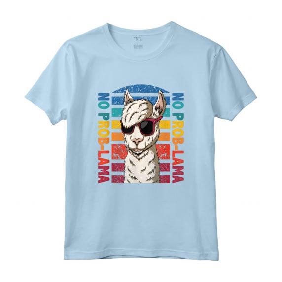 No Probllama - Lama con Occhiali da Sole - Maglietta Vintage Retro per Amanti degli Lama e Alpaca - Regalo Divertente per Compleanno e Natale