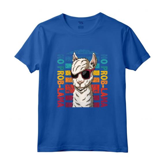 No Probllama - Lama con Occhiali da Sole - Maglietta Vintage Retro per Amanti degli Lama e Alpaca - Regalo Divertente per Compleanno e Natale