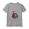 Cane Coonhound Nero e Marrone Chiaro - Divertente Maglietta Woofy Natale - Regalo per Amante dei Cani - Collo a V