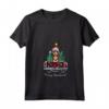Plaid Natalizio Nero e Marrone Chiaro - Maglietta Motivo Cane Camion Coonhound con Collo a V - Regalo Natale per Amanti dei Cani