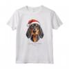Cane Coonhound Nero e Marrone Chiaro Divertente Woofy Natale Maglietta - Regalo Unico per Amanti dei Cani - Ideale per Cane Mamma o Papà