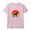 Nero e Marrone chiaro Coonhound Tramonto Retro Cane Vintage Design Mom Maglietta - Regalo per Proprietari di Black and Tan Coonhound