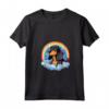 Simpatico Cucciolo di Cane Nero e Marrone Chiaro Coonhound Rainbow Cloud Kawaii Maglietta con Collo a V - Regalo Unico per Amanti dei Cani