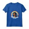 Simpatico Cucciolo di Cane Nero e Marrone Chiaro Coonhound Rainbow Cloud Kawaii Maglietta con Collo a V - Regalo Unico per Amanti dei Cani