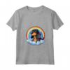 Simpatico Cucciolo di Cane Nero e Marrone Chiaro Coonhound Rainbow Cloud Kawaii Maglietta con Collo a V - Regalo Unico per Amanti dei Cani