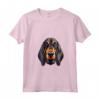 Carino Nero e Marrone Chiaro Coonhound Face Cartoon Puppy Dog Lover Maglietta con Collo a V - Ideale per gli Amanti dei Cani Black and Tan Coonhound - Regalo Unico per Uomo, Donna e Bambini
