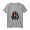 Carino Nero e Marrone Chiaro Coonhound Face Cartoon Puppy Dog Lover Maglietta con Collo a V - Ideale per gli Amanti dei Cani Black and Tan Coonhound - Regalo Unico per Uomo, Donna e Bambini
