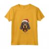 Cane Coonhound Nero e Marrone Chiaro - Divertente Maglietta Woofy Natale - Ideale Regalo per Amanti dei Coonhound - Collo a V